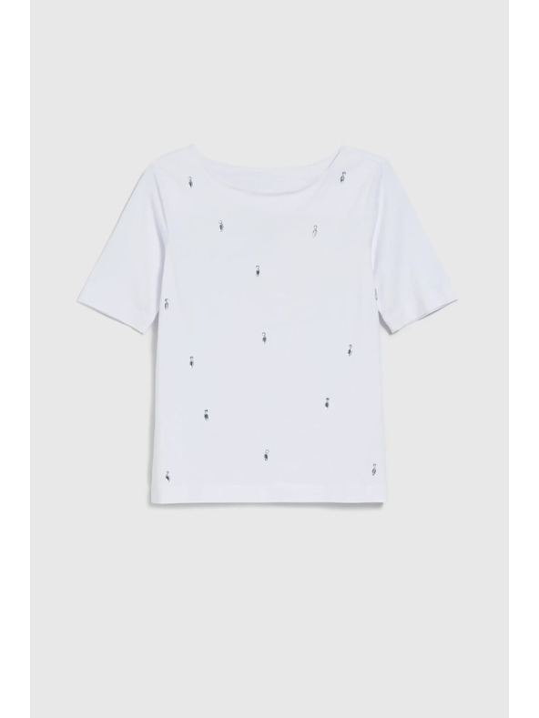 Moodo Belo osnovno majico s 3/4 rokavi