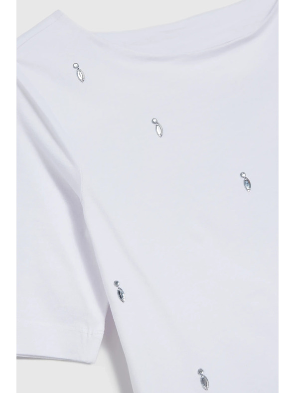 Moodo Belo osnovno majico s 3/4 rokavi