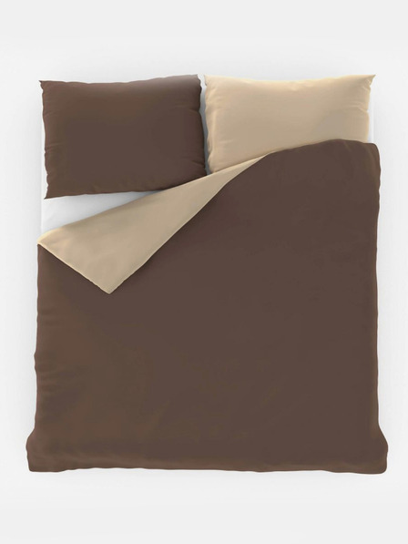 Kvalitex Satenasta posteljnina LUXURY COLLECTION 140x200, 70x90cm temno rjava / bež
