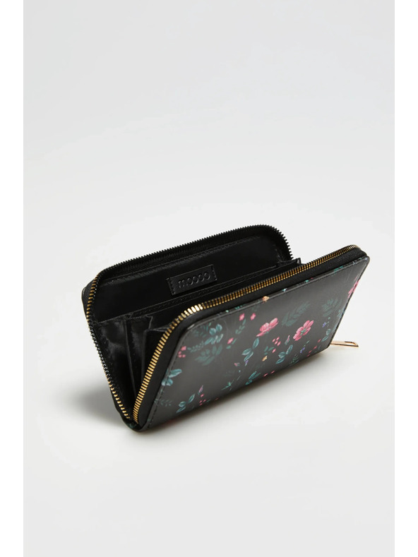 Moodo Črna vzorčasta denarnica