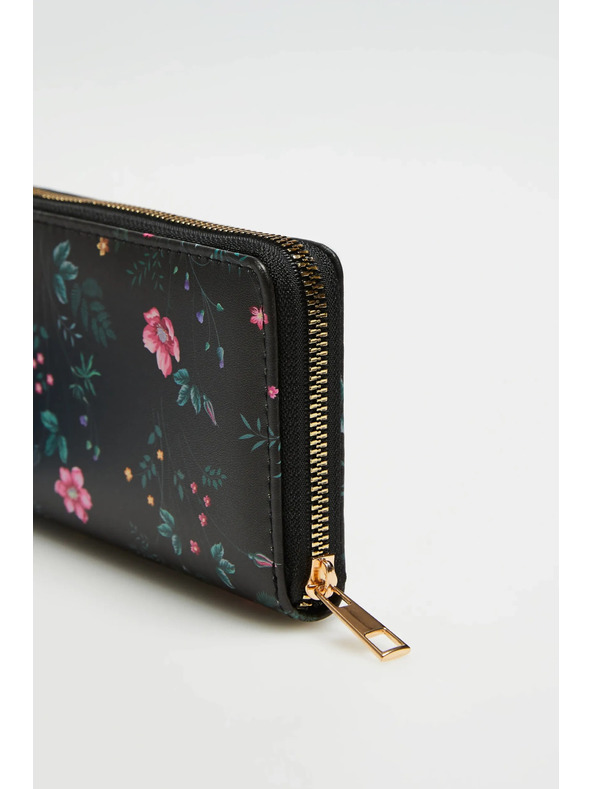 Moodo Črna vzorčasta denarnica