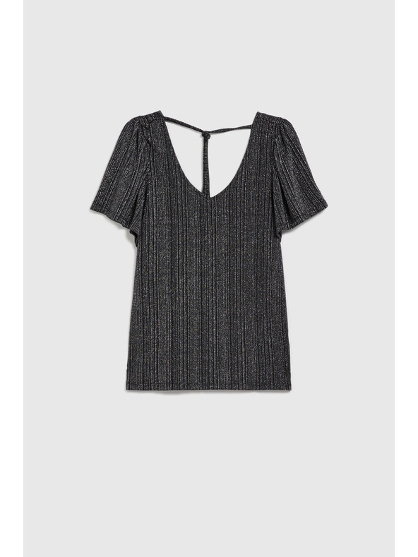 Moodo Srebrn top s kratkimi rokavi