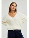 Moodo Bel pulover z V-izrezom