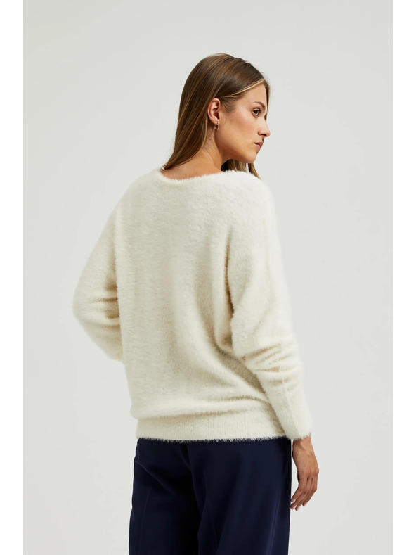 Moodo Bel pulover z V-izrezom