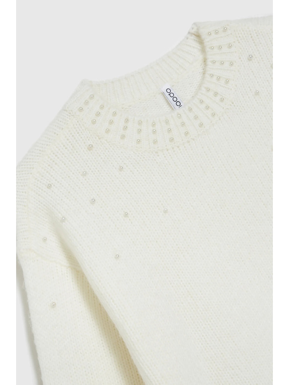 Moodo Bel pulover z balončastimi rokavi