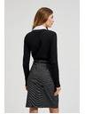 Moodo Črn ženski top z dolgimi rokavi