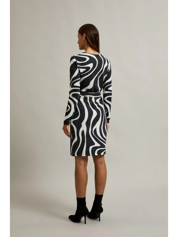 Moodo Črno-bele zavezane obleke