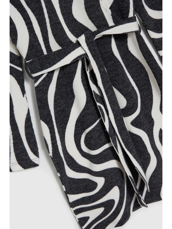 Moodo Črno-bele zavezane obleke