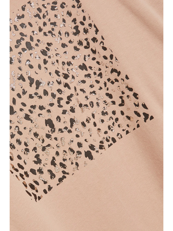 Moodo Svetlo rjav ženski top z dolgimi rokavi