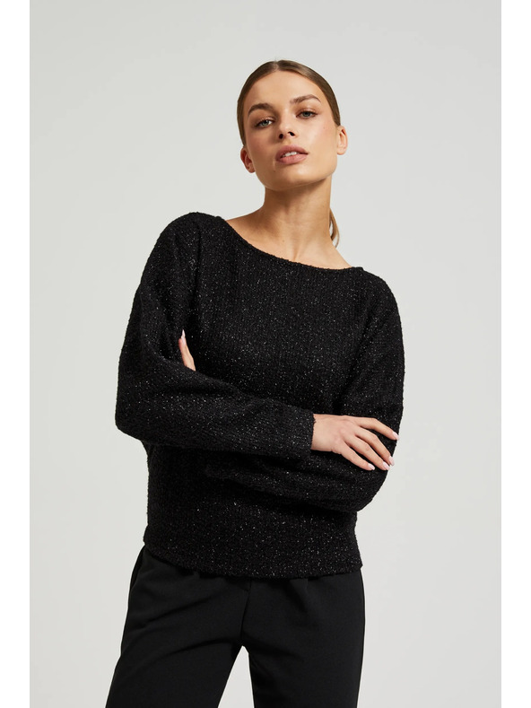 Moodo Črn top z dolgimi rokavi