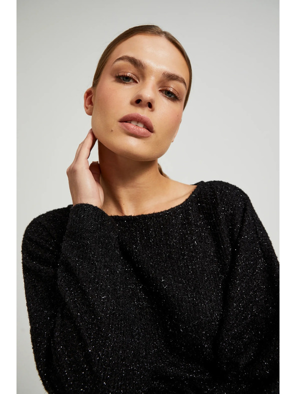 Moodo Črn top z dolgimi rokavi