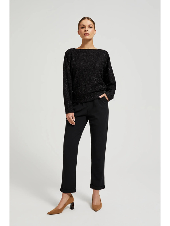 Moodo Črn top z dolgimi rokavi