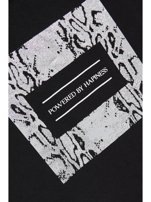 Moodo Črn ženski top z dolgimi rokavi