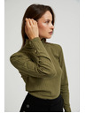 Moodo Svetlo olivno zelen ženski top z dolgimi rokavi