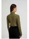 Moodo Svetlo olivno zelen ženski top z dolgimi rokavi