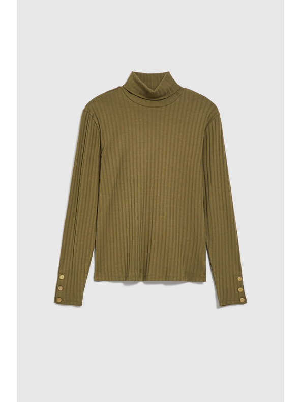 Moodo Svetlo olivno zelen ženski top z dolgimi rokavi