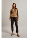 Moodo Bež ženski top z dolgimi rokavi