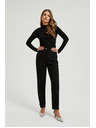 Moodo Črn ženski top z dolgimi rokavi