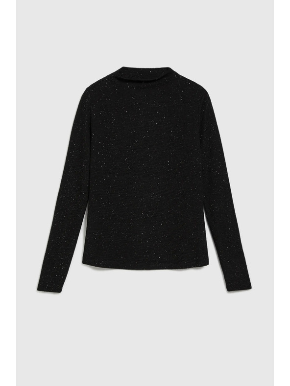 Moodo Črn ženski top z dolgimi rokavi