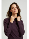 Moodo Temno vijoličast ženski top z dolgimi rokavi