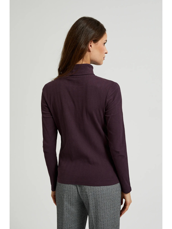 Moodo Temno vijoličast ženski top z dolgimi rokavi