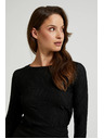 Moodo Črn ženski top z dolgimi rokavi
