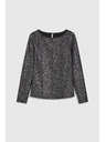 Moodo Črn bleščeč top z dolgimi rokavi
