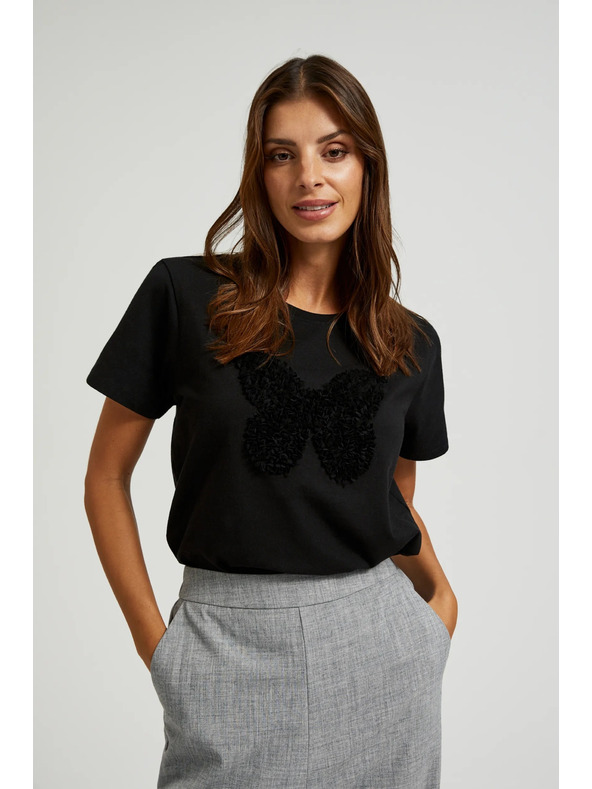 Moodo Črna majica s kratkimi rokavi