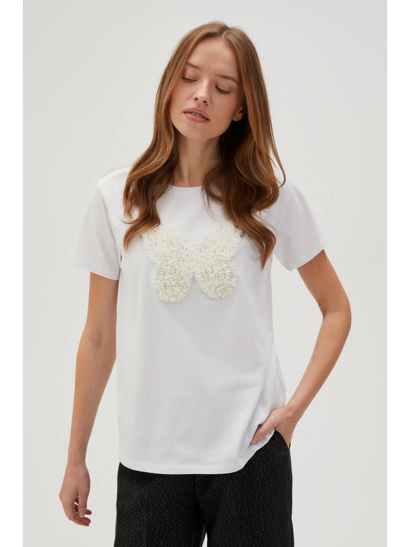 Moodo Bela majica s kratkimi rokavi