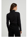 Moodo Črn ženski top z dolgimi rokavi