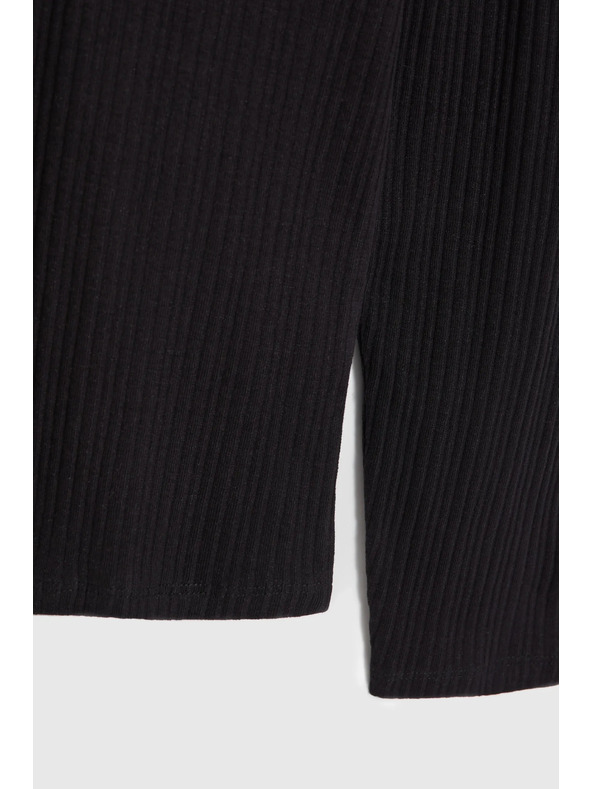 Moodo Črn ženski top z dolgimi rokavi