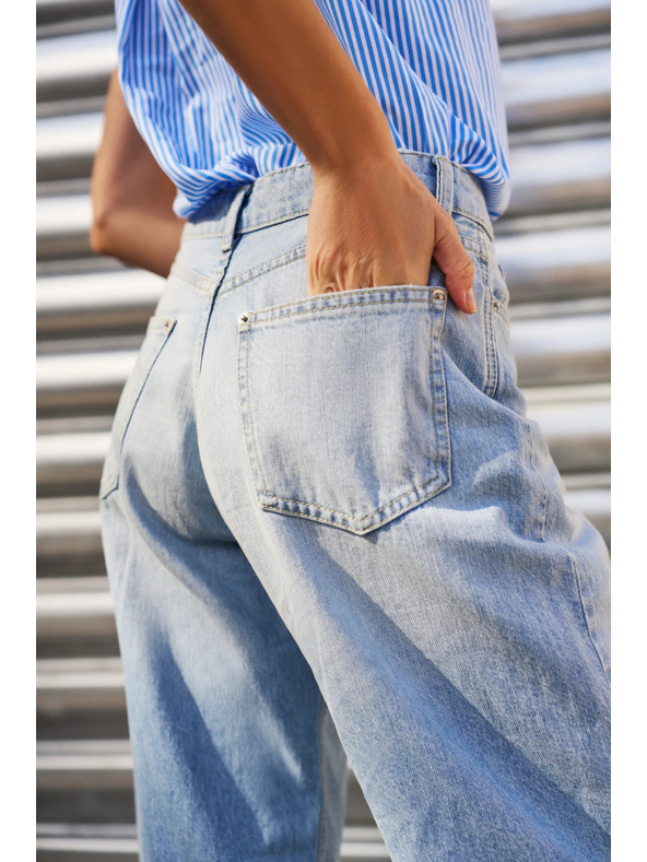 Moodo Modre ženske raztrgane kavbojke Moodo