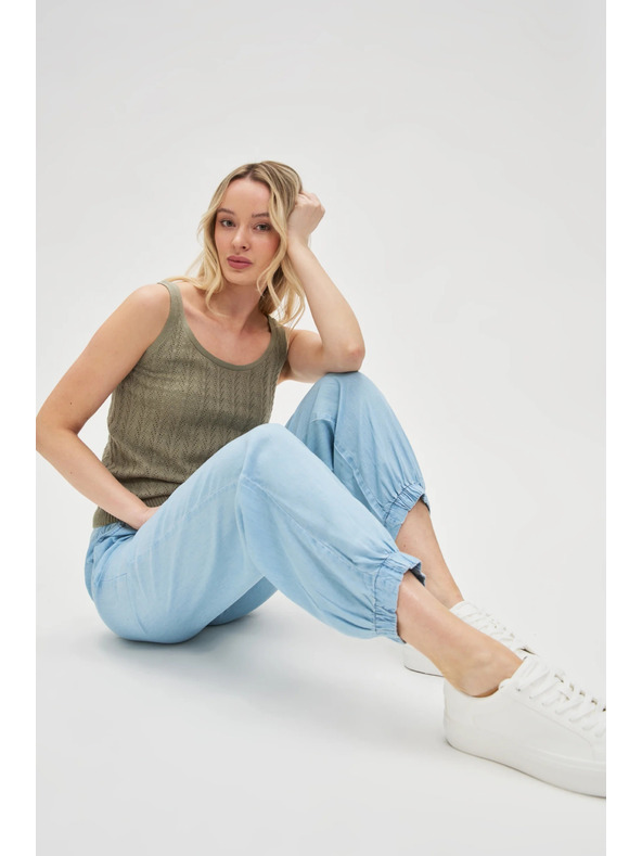 Moodo Svetlo modre ženske hlače Moodo