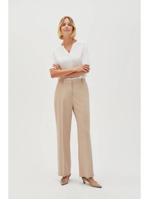 Moodo Bežaste ženske formalne hlače Moodo