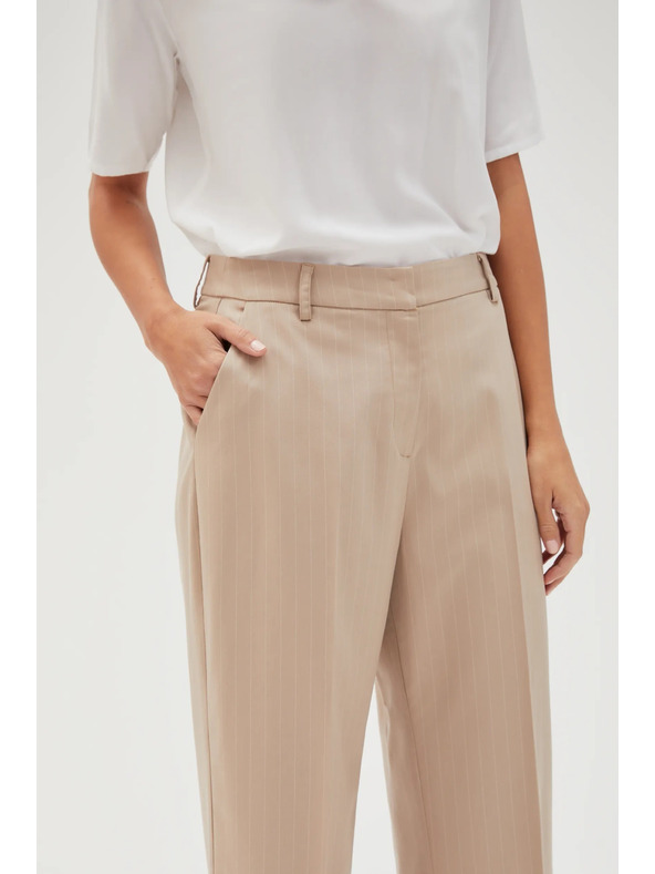 Moodo Bežaste ženske formalne hlače Moodo