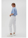 Moodo Bele ženske hlače z pasom Moodo