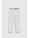 Moodo Bele ženske hlače z pasom Moodo