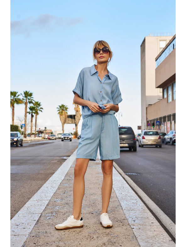 Moodo Modre ženske kratke hlače Moodo