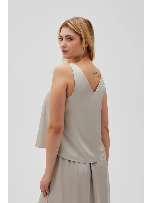 Moodo Bež ženska brezrokavna bluza Moodo