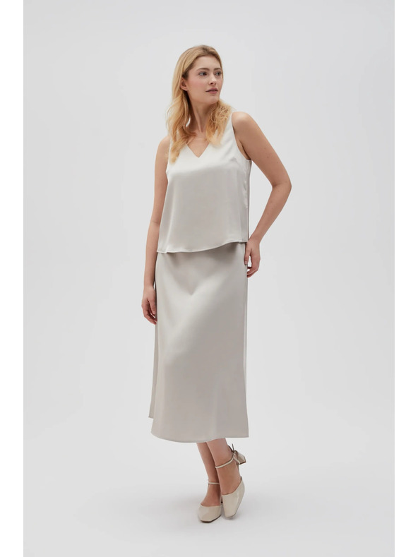 Moodo Bež ženska brezrokavna bluza Moodo