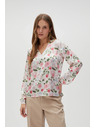 Moodo Bela ženska cvetlična bluza Moodo