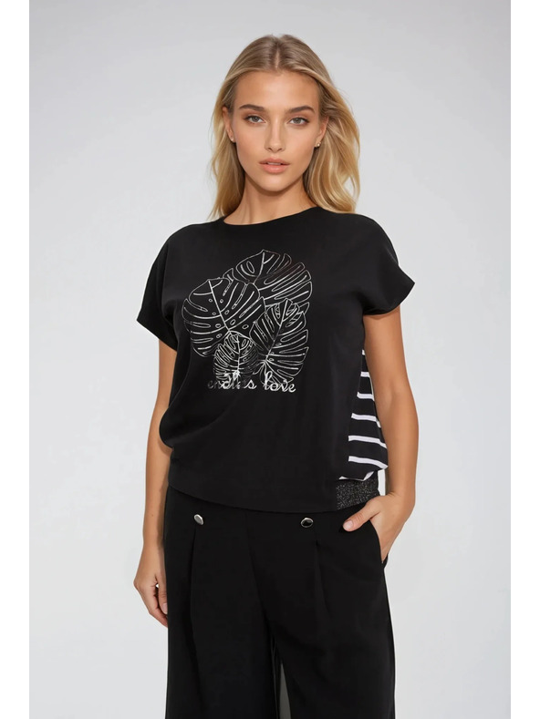 Moodo Črna ženska dolga srajca Moodo