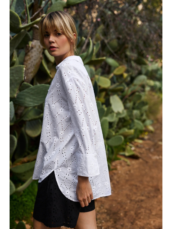 Moodo Bela ženska madeira srajca Moodo