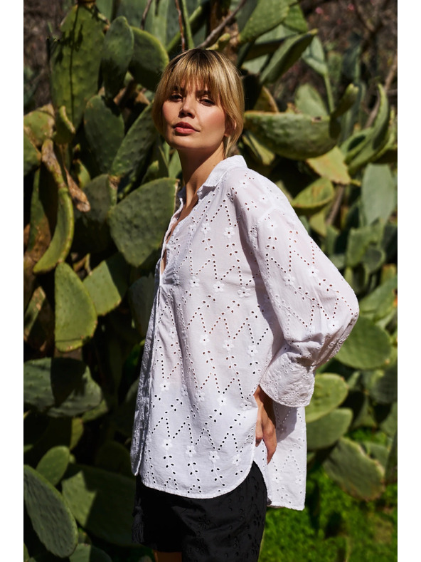 Moodo Bela ženska madeira srajca Moodo
