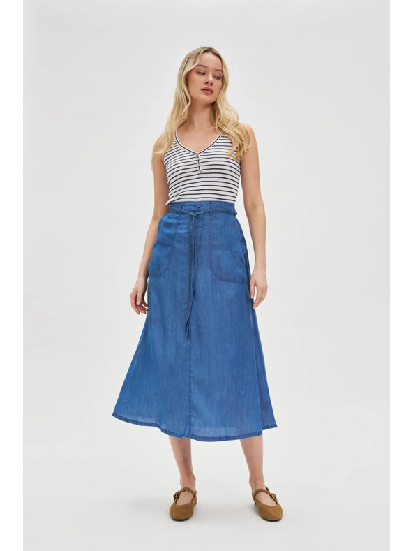 Moodo Modro žensko jeans krilo Moodo