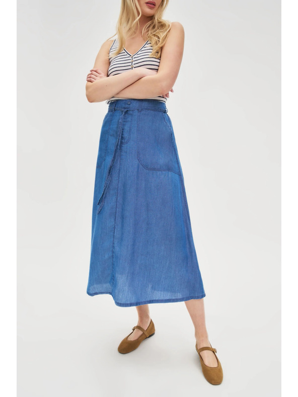 Moodo Modro žensko jeans krilo Moodo