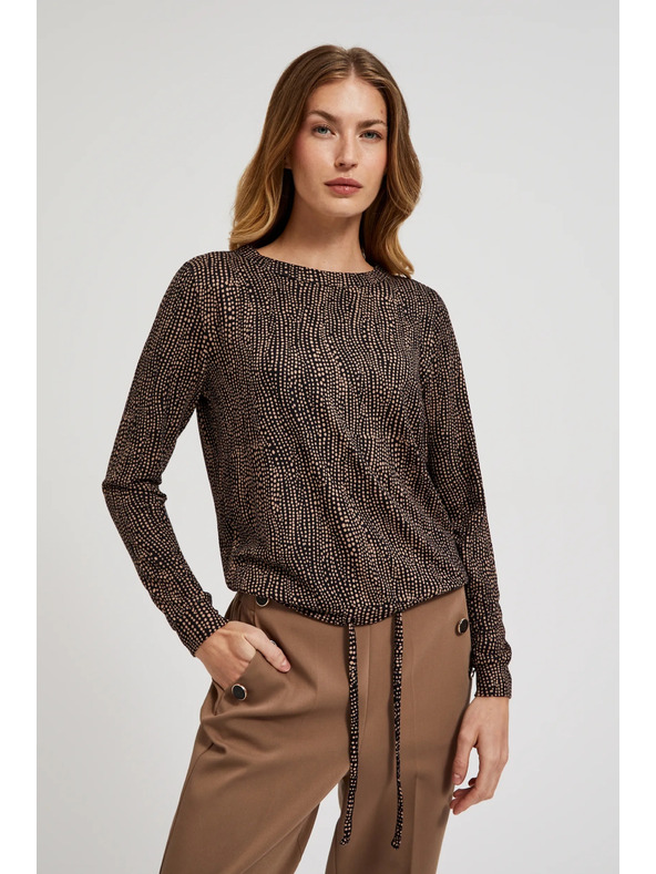 Moodo Rjav meliran ženski pulover