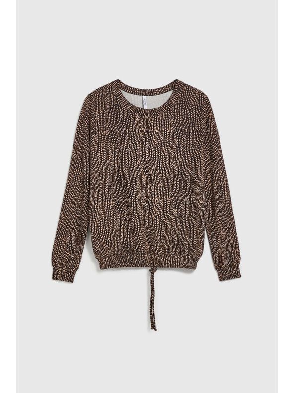 Moodo Rjav meliran ženski pulover