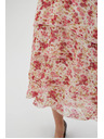 Moodo Belo-rdeče cvetlične ženske obleke Moodo