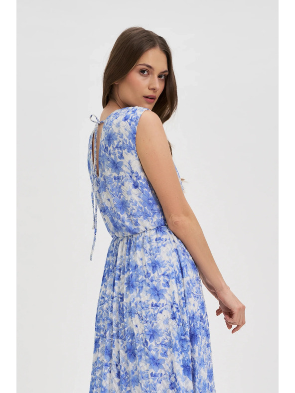 Moodo Vzorčaste modre ženske obleke Moodo